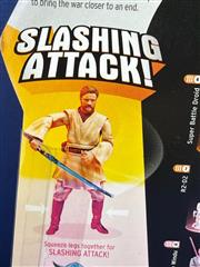 STAR WARS REVENGE OF THE SITH OBI WAN KENOBI SLASHING ATTACK HASBRO ACTION FIGUR